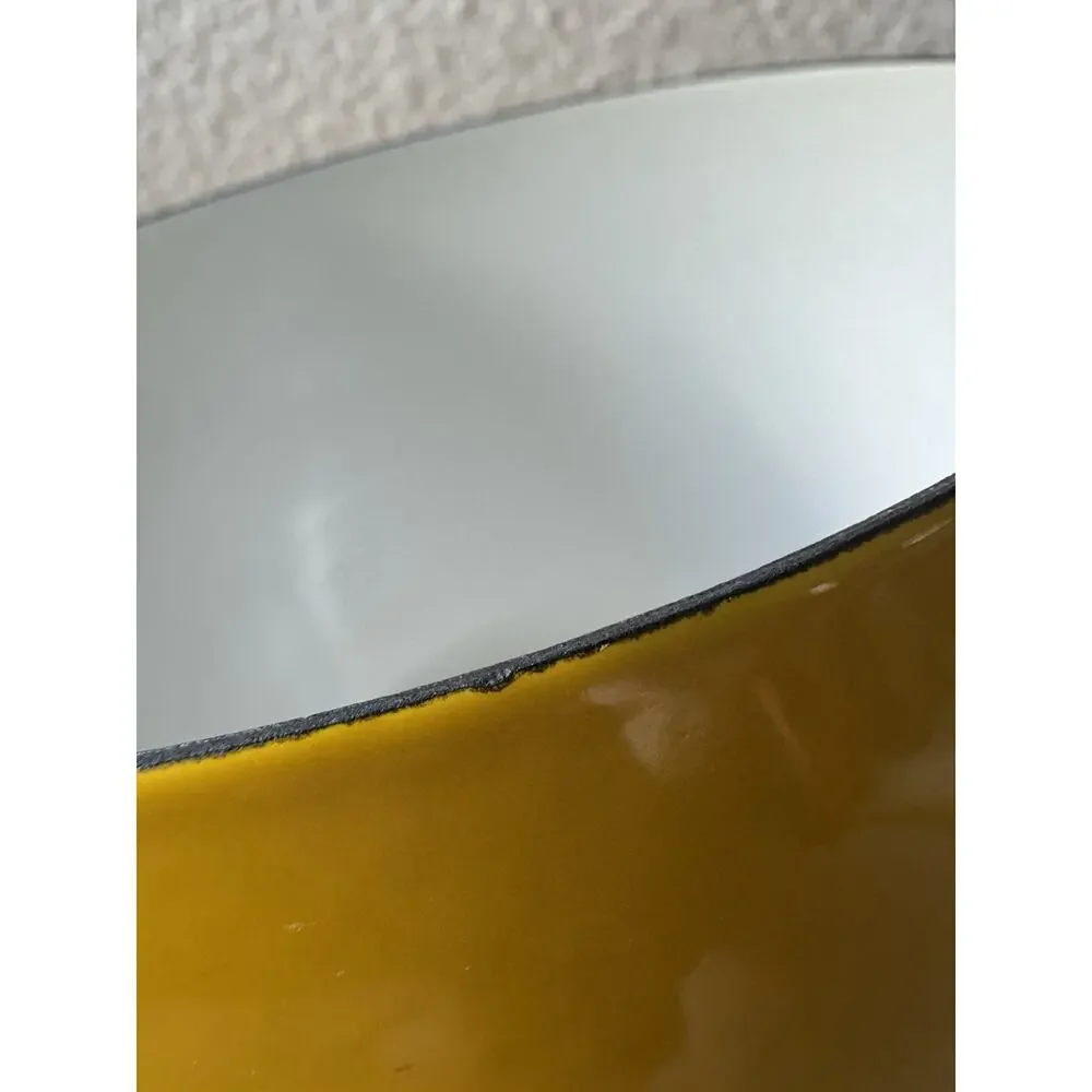 Vintage DANSK Design IHQ France Enamel Bowl 7 ¼” in Diameter x 6” Tall Yellow